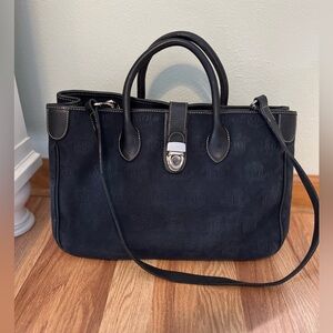 Dooney & Bourke Black Canvas Double Handle Tote